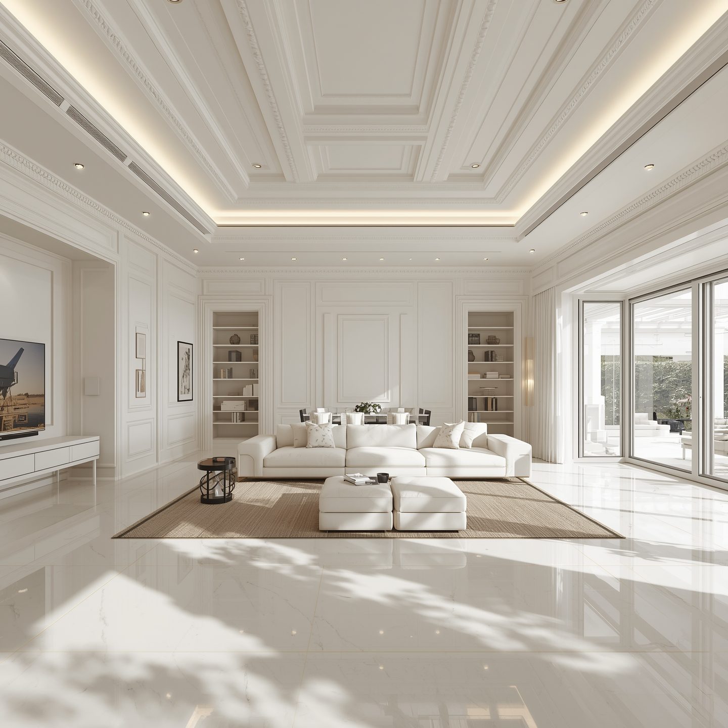 Lucid Origin A spacious and luxurious villa interior with a mo 2